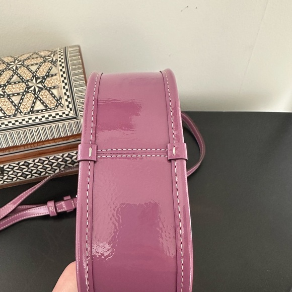 Coach Lilac Berry Purple Crinkle Patent Leather Mini Ergo Bag Like New - Picture 4 of 13